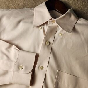 Brooks Brothers Non Iron Button Down Shirt 16 33 Pink Regular Supima Cotton